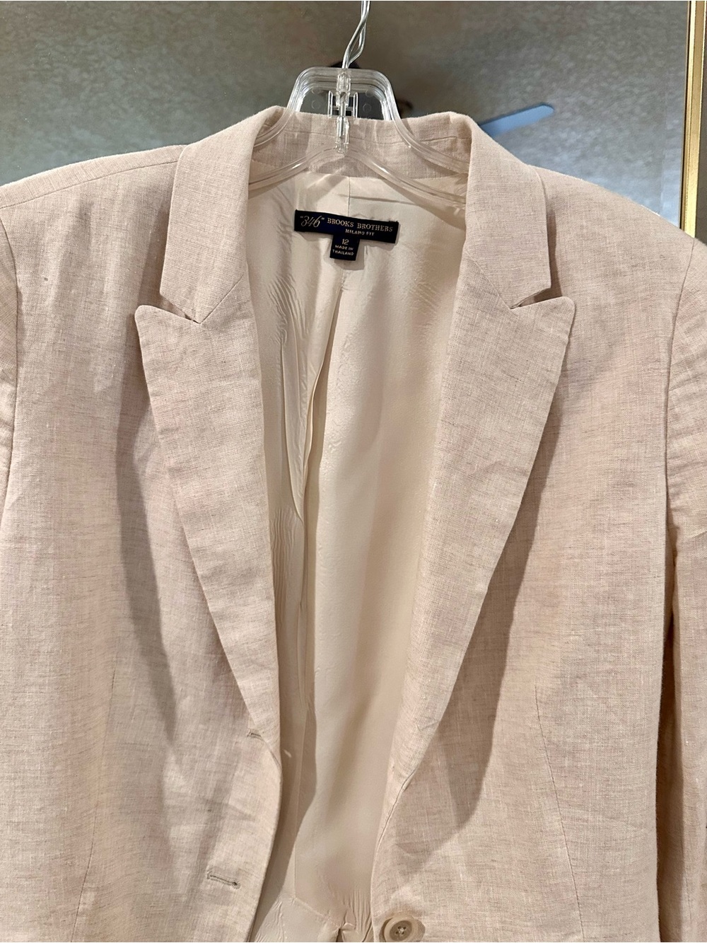 346 Brooks Brothers Cream Linen Blazer Size 12 - Picture 4 of 6